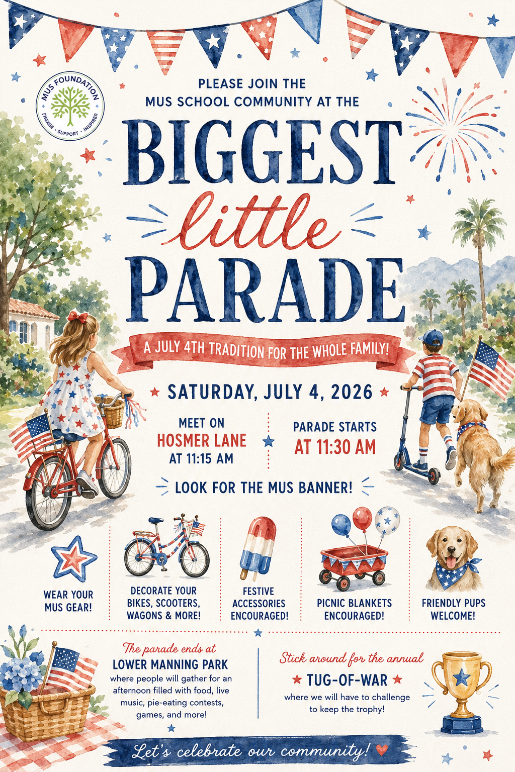  🎆 Join MUS at the 4th of July parade! 