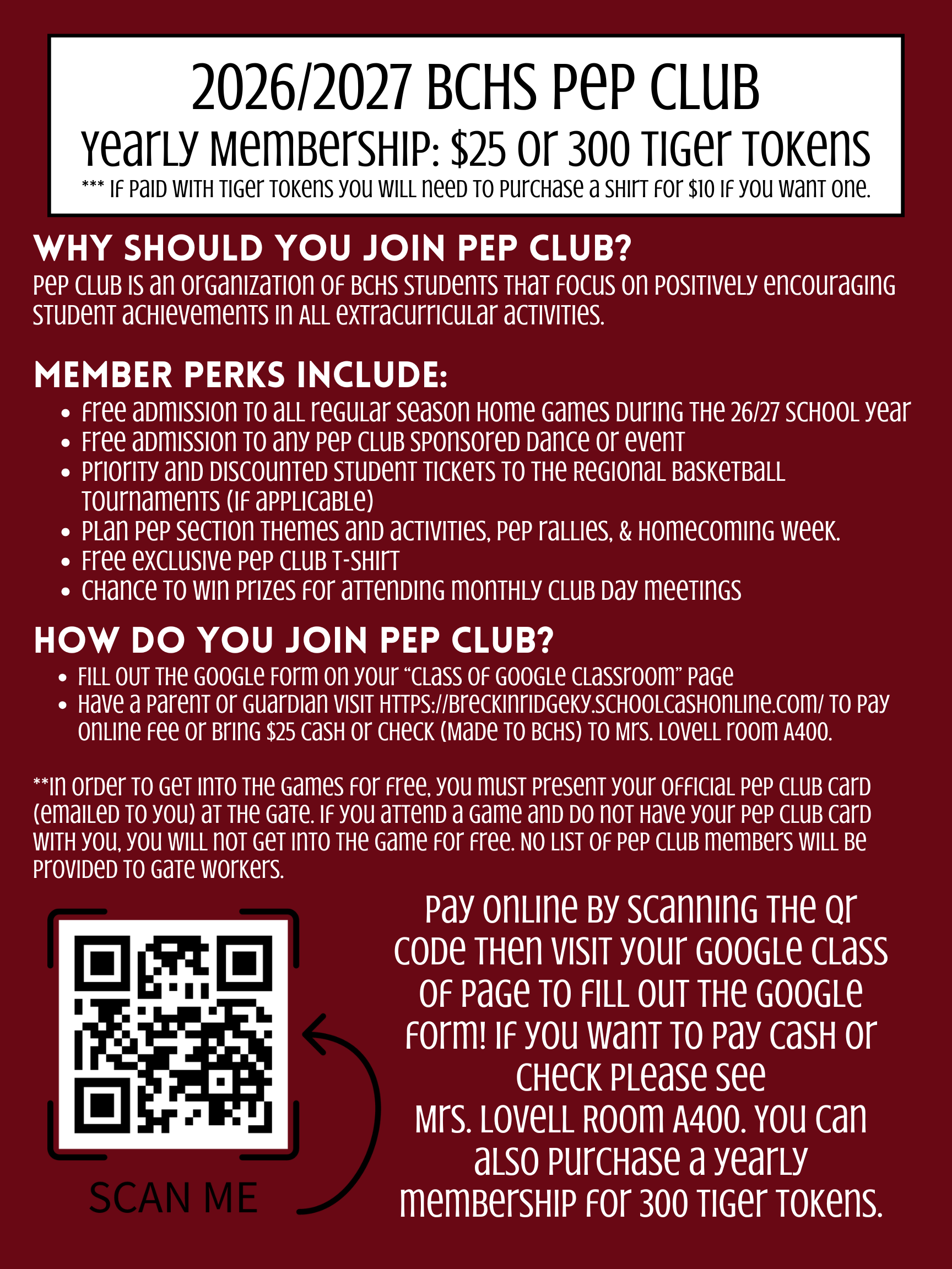 Pep Club Membership
