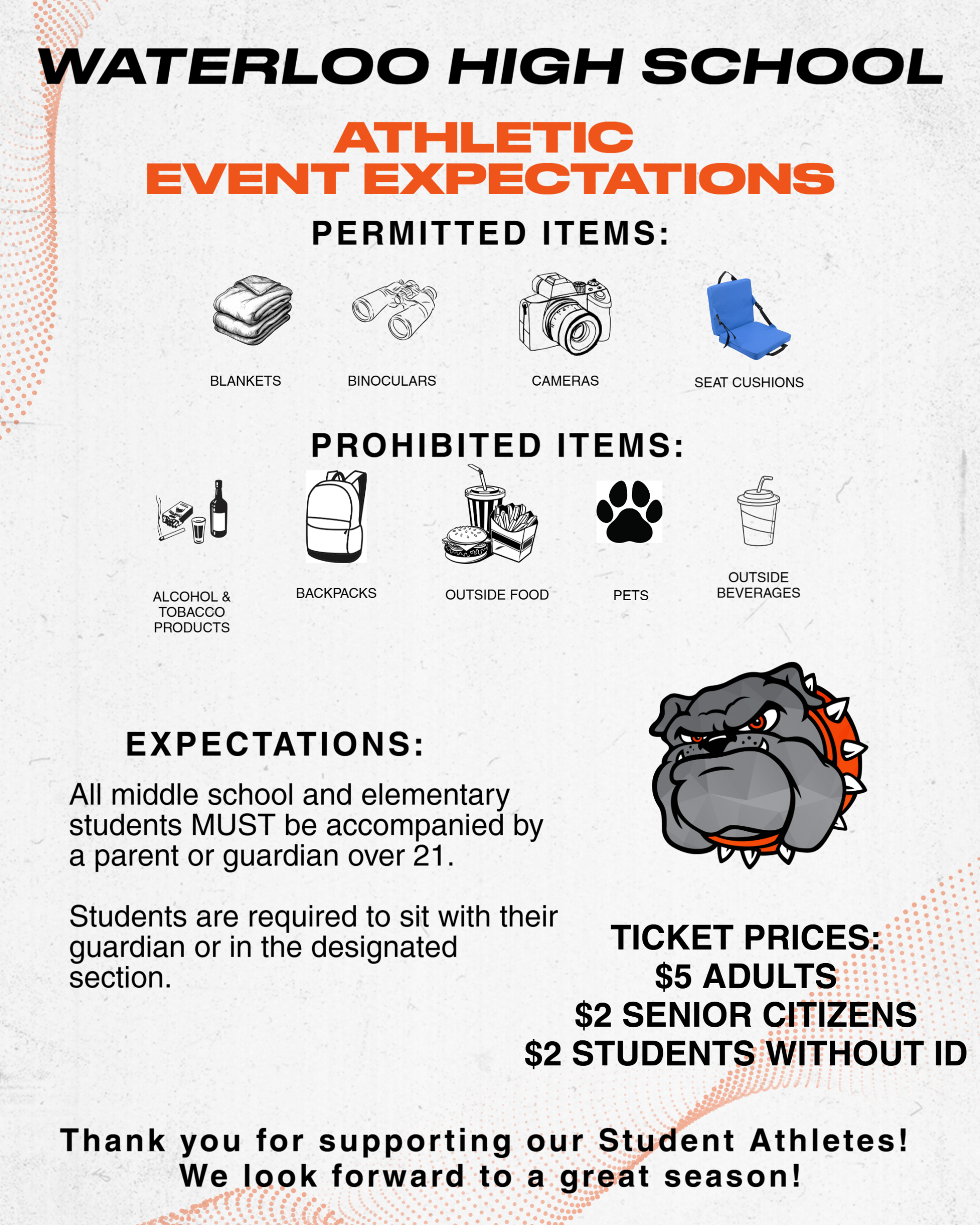 Home Athletic Event and Safety Reminders