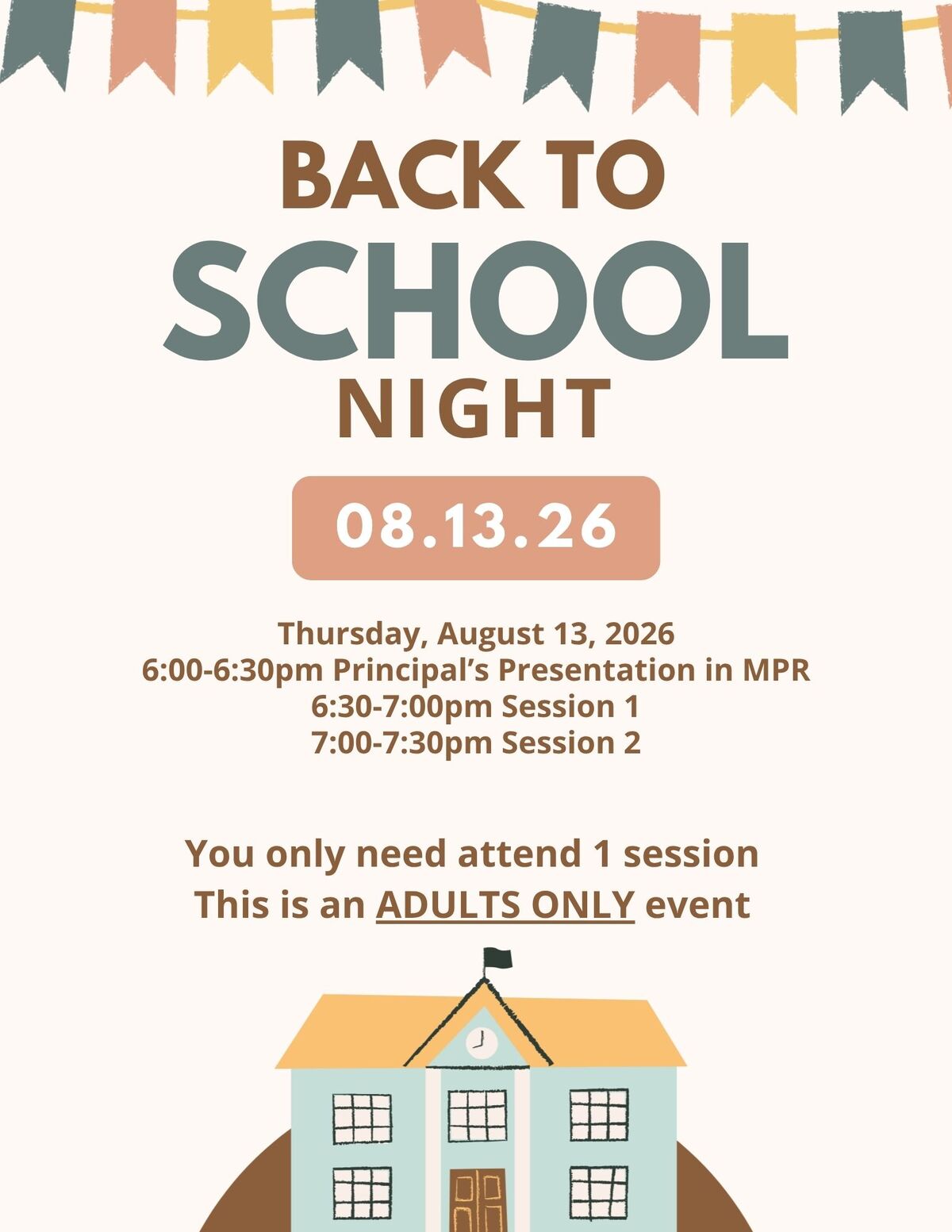 Back to School Night is in 1 Week!