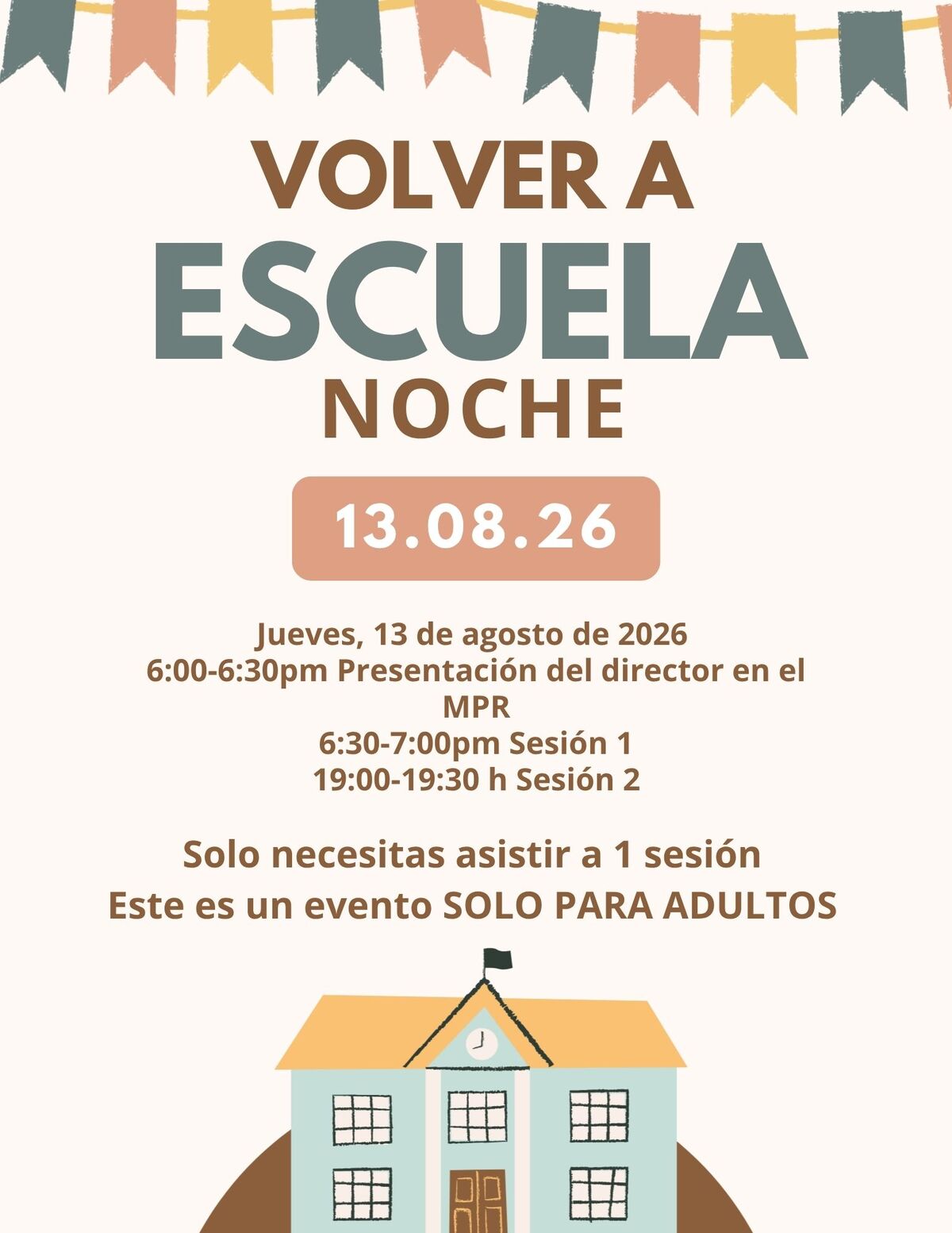 Back to School Night Flyer in Spanish