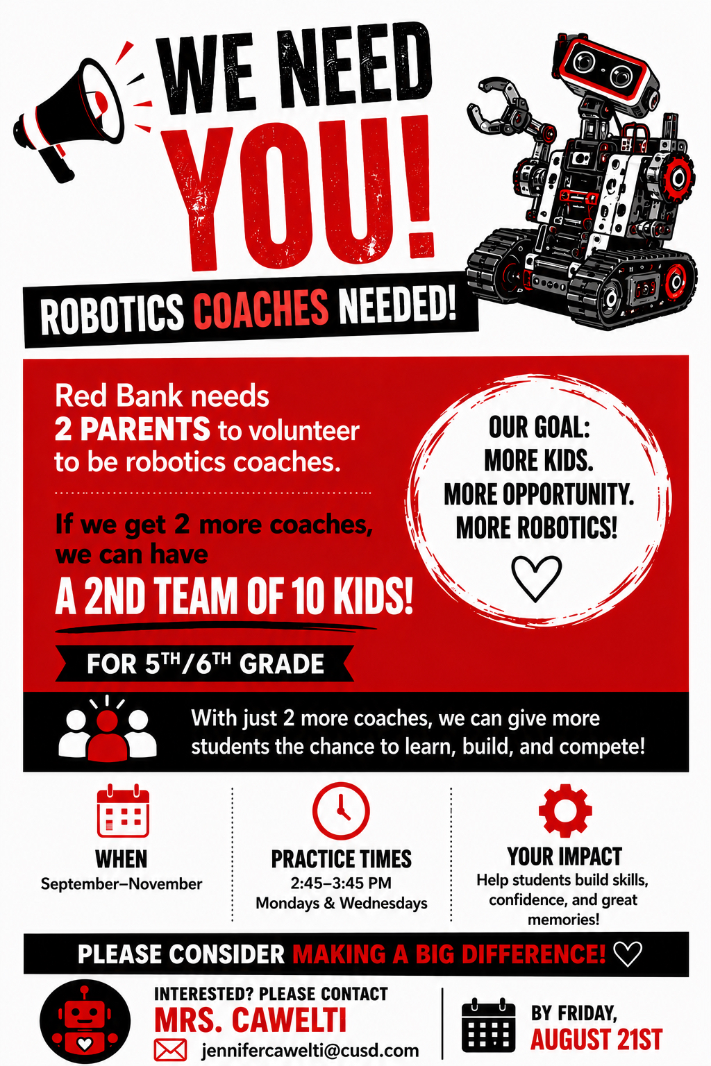 Looking for Robotics Coaches 