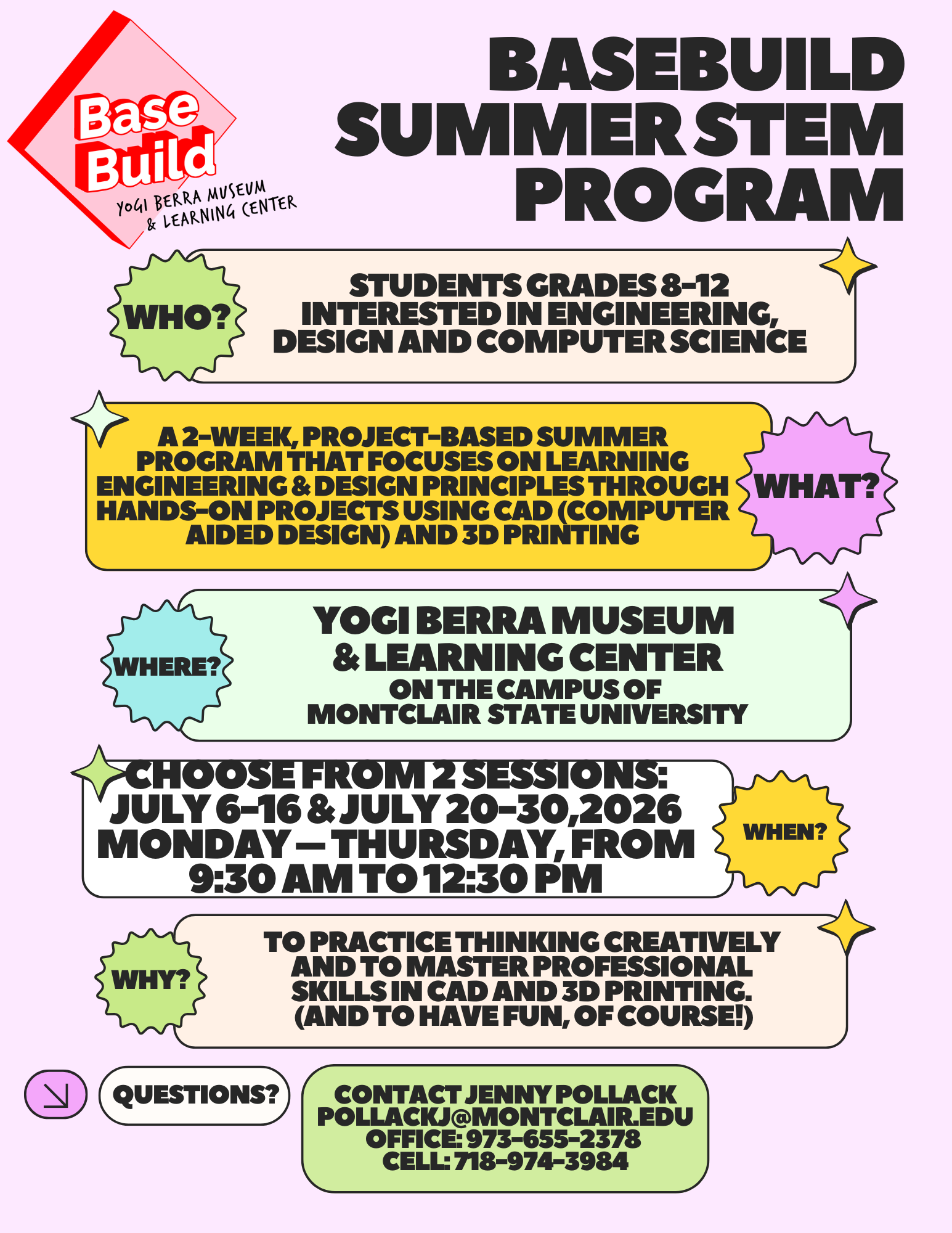 Montclair State STEM Summer Opportunity for Middle School Students! 