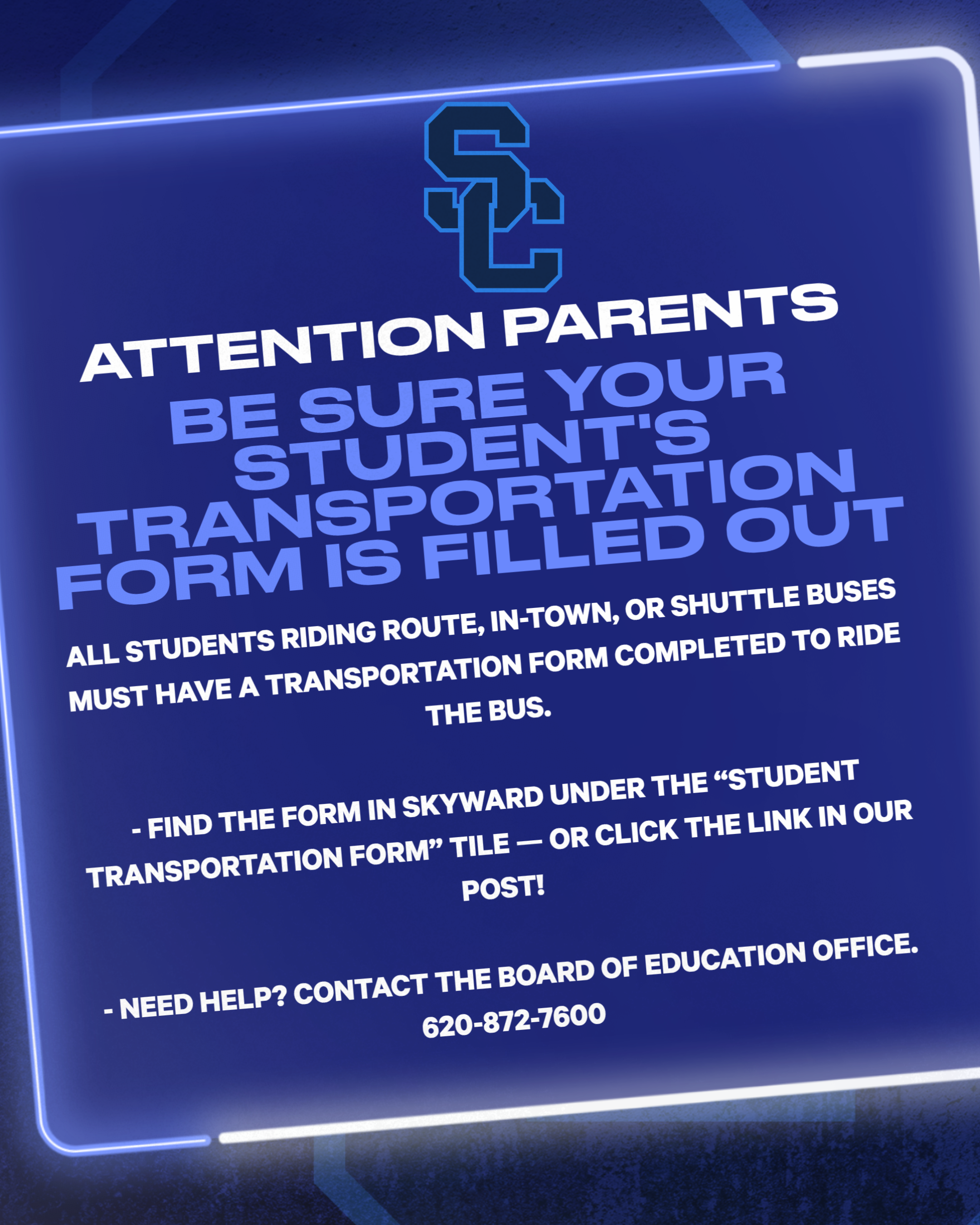 2026-2027 Student Transportation Form