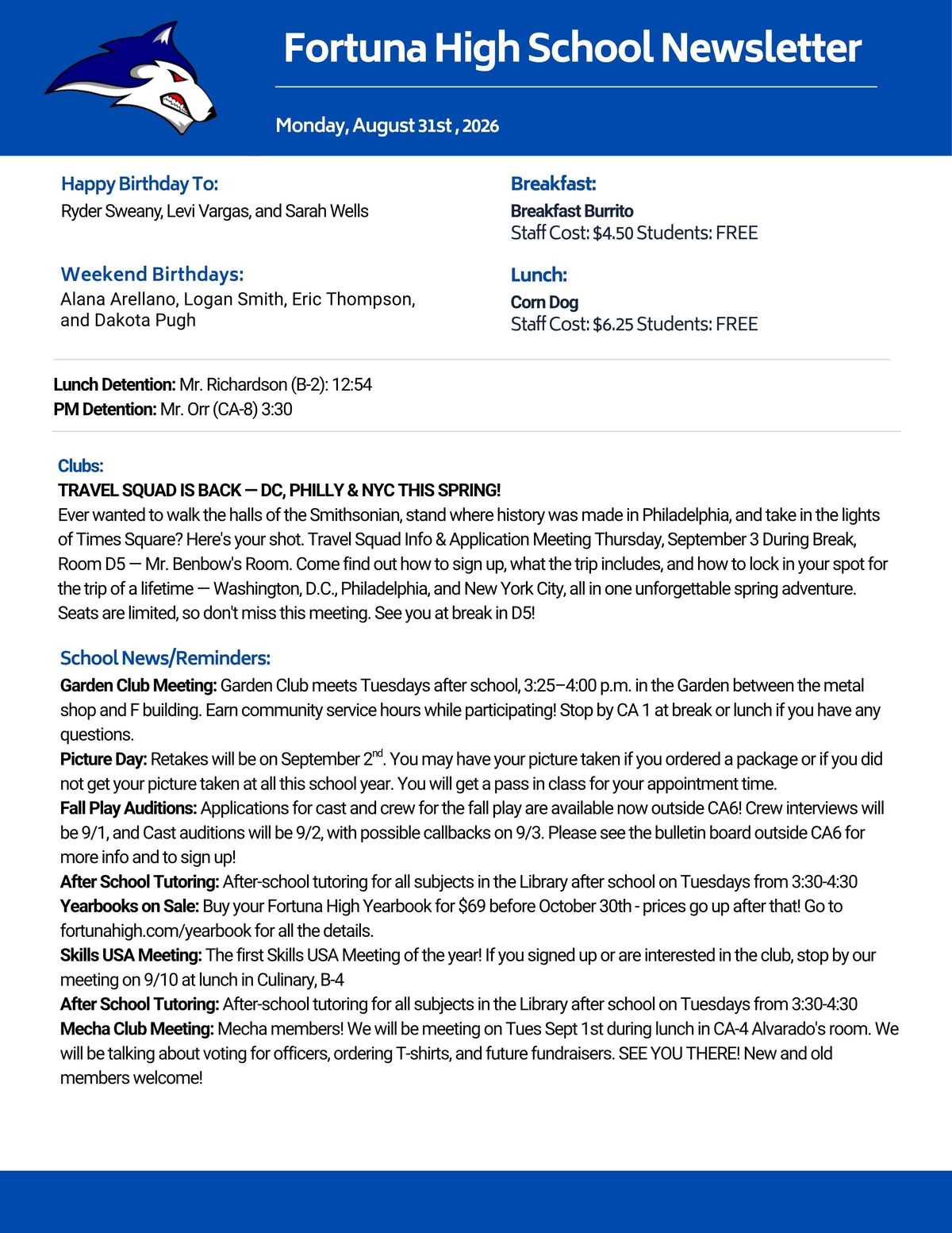 Bulletin 08/31/2026