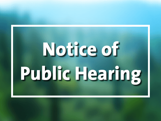 Public Hearing Announced