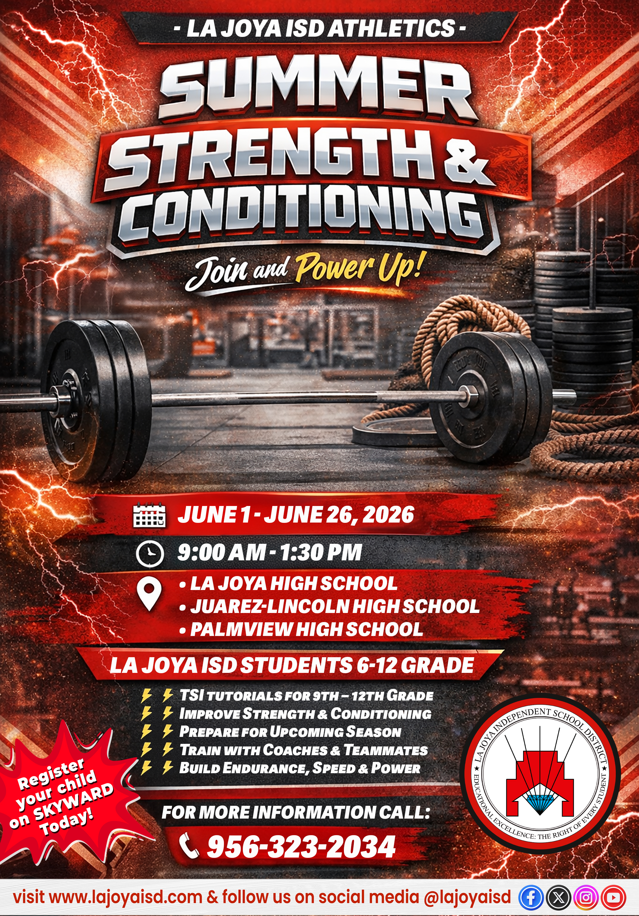 💪🔥 La Joya ISD Athletics Summer Strength & Conditioning is currently underway! 🔥💪