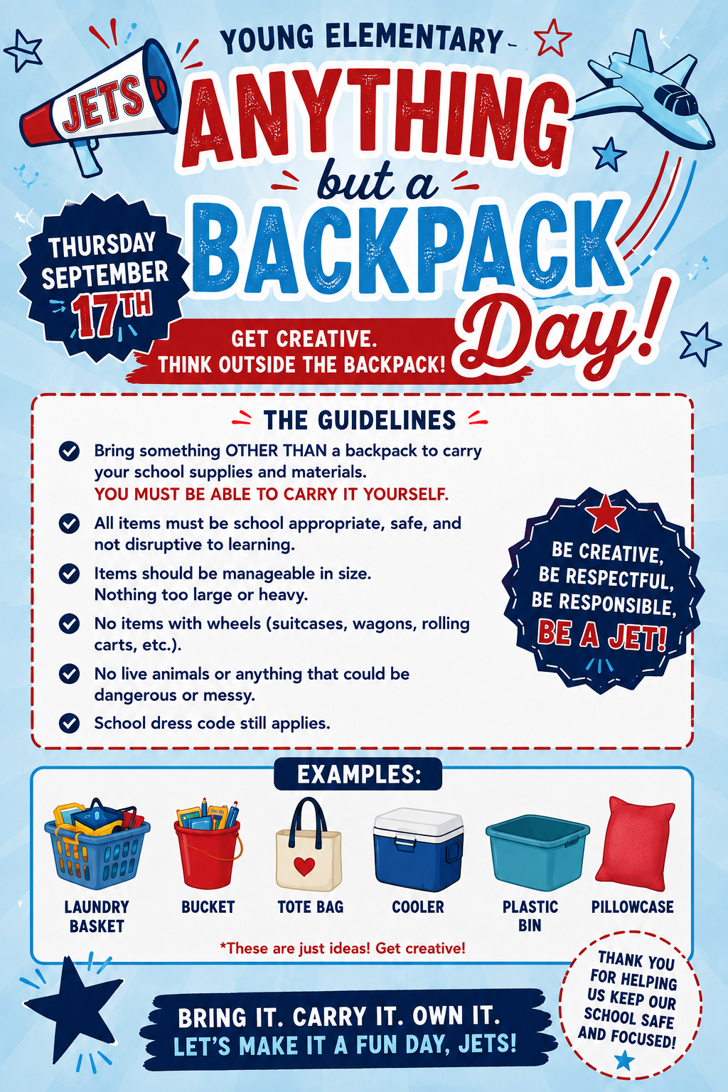 Anything but a Backpack Day