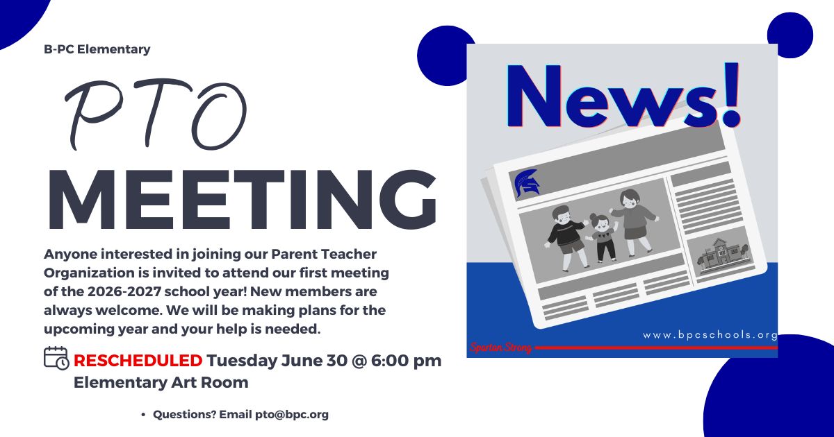 NEW DATE for PTO Meeting