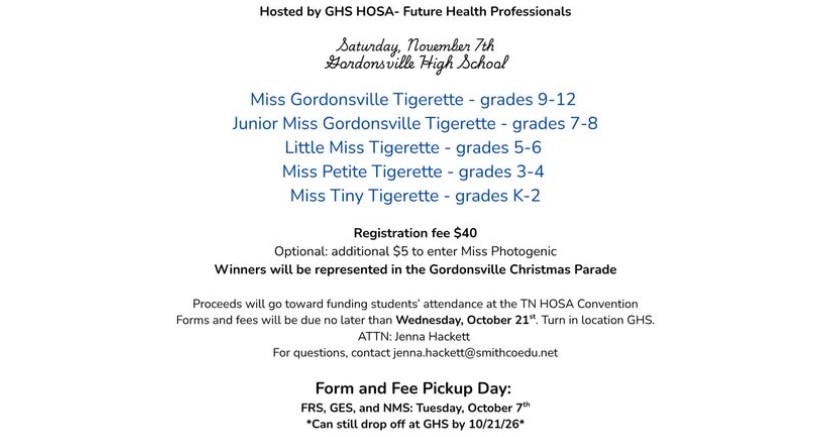 Ms. Tigerette Pageant Info