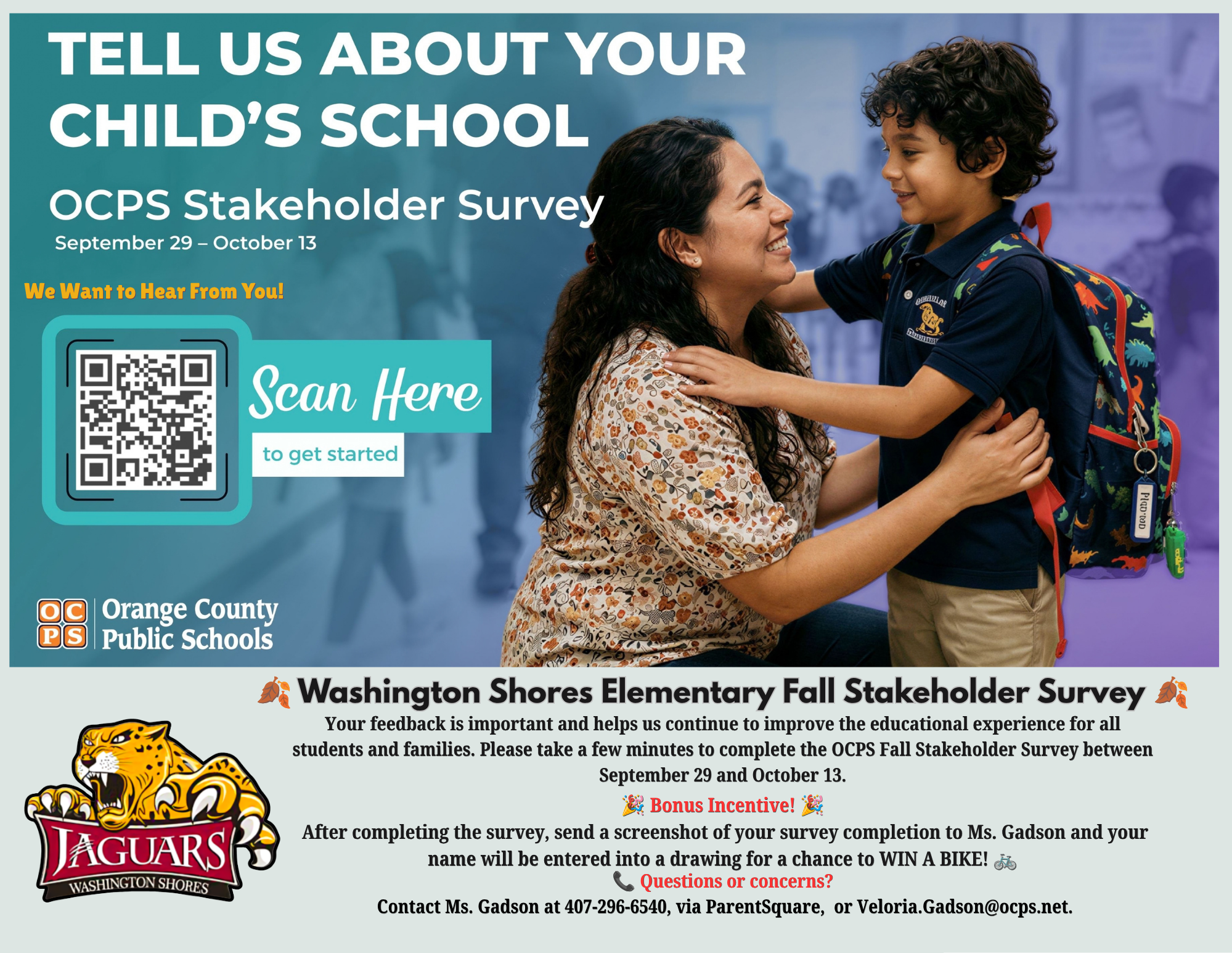 🍂 Washington Shores Elementary Fall Stakeholder Survey 🍂
