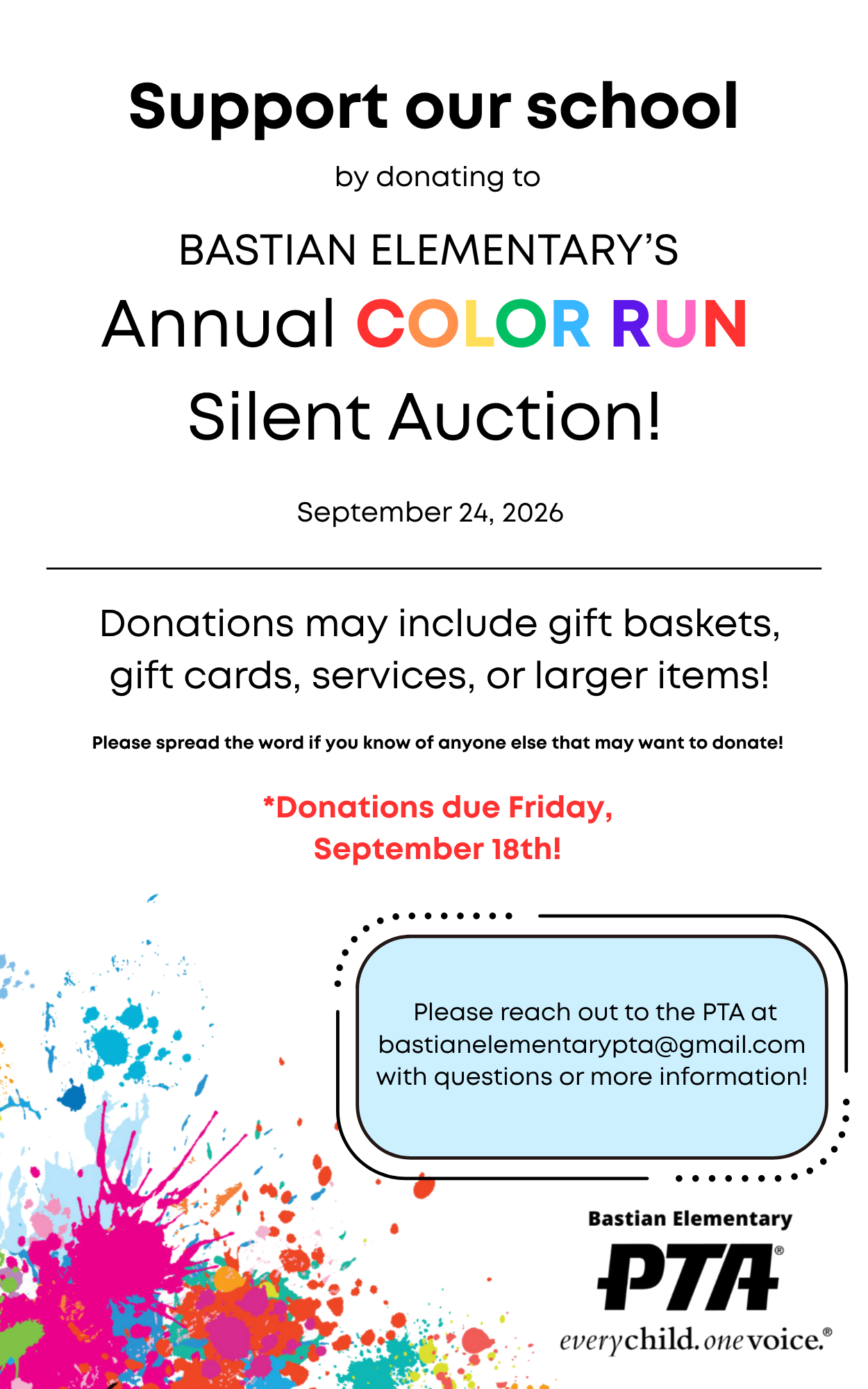 Color Run Silent Auction Info