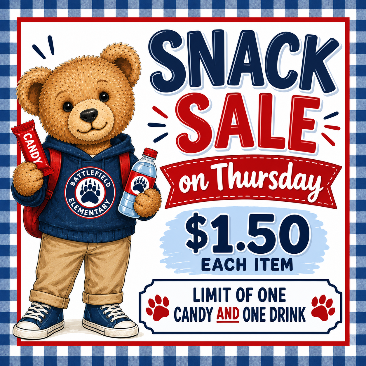 Snack Sale on Thursday
