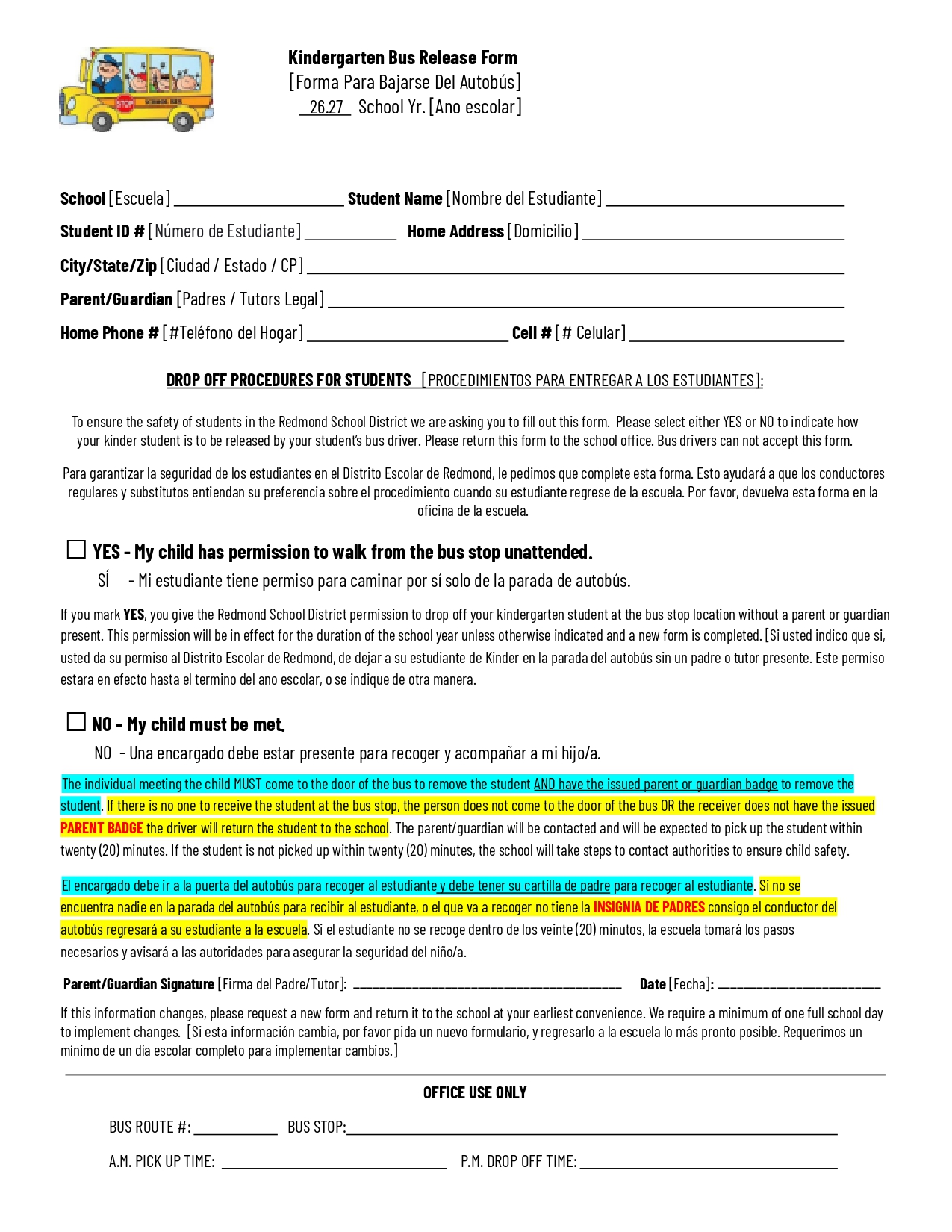 Bus Forms