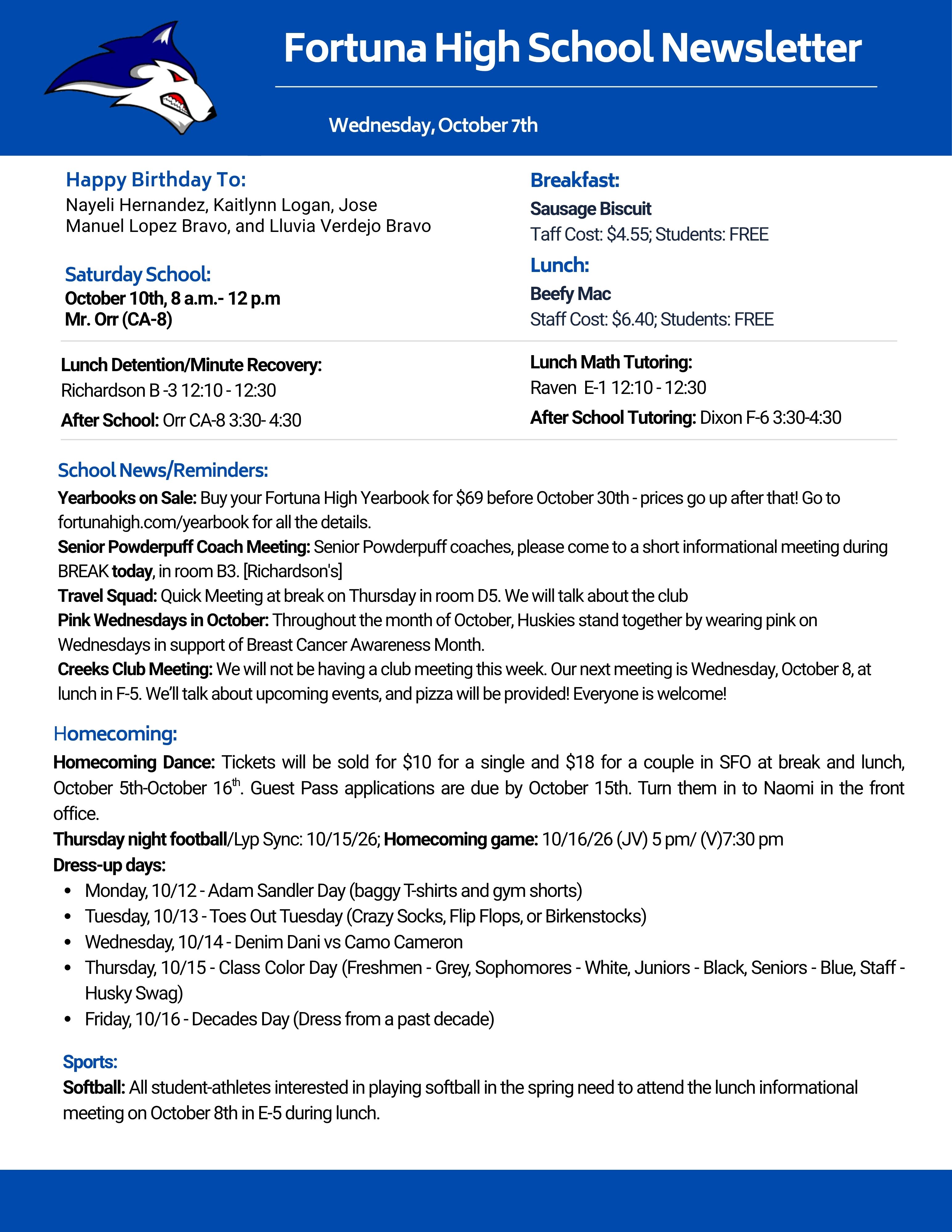 Bulletin 10/07/2026