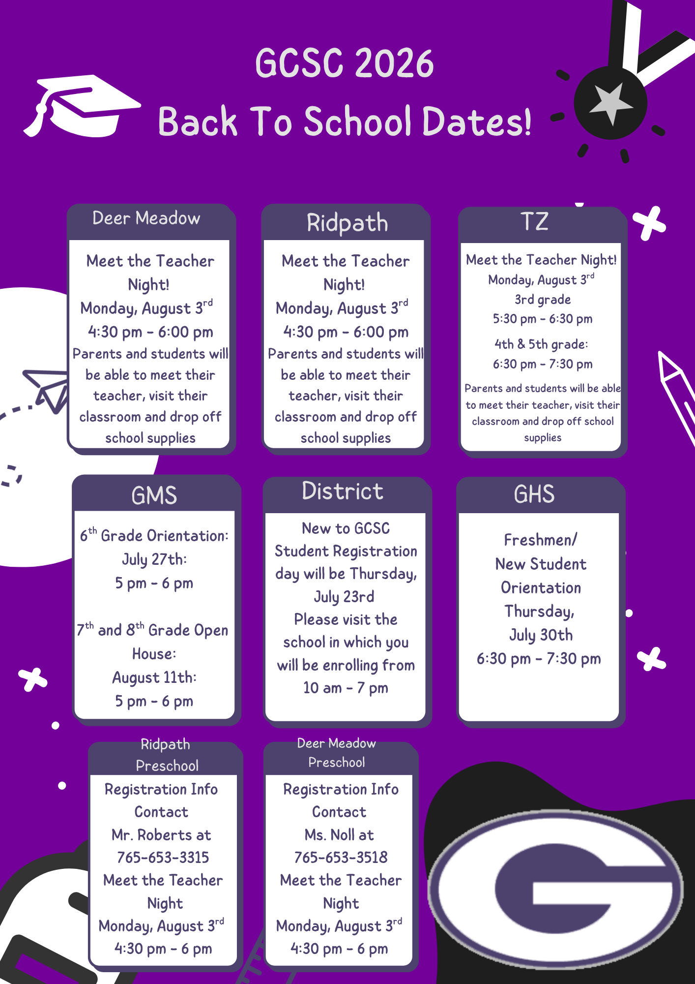 Welcome Back, GCSC Families – Important Information for the New School Year