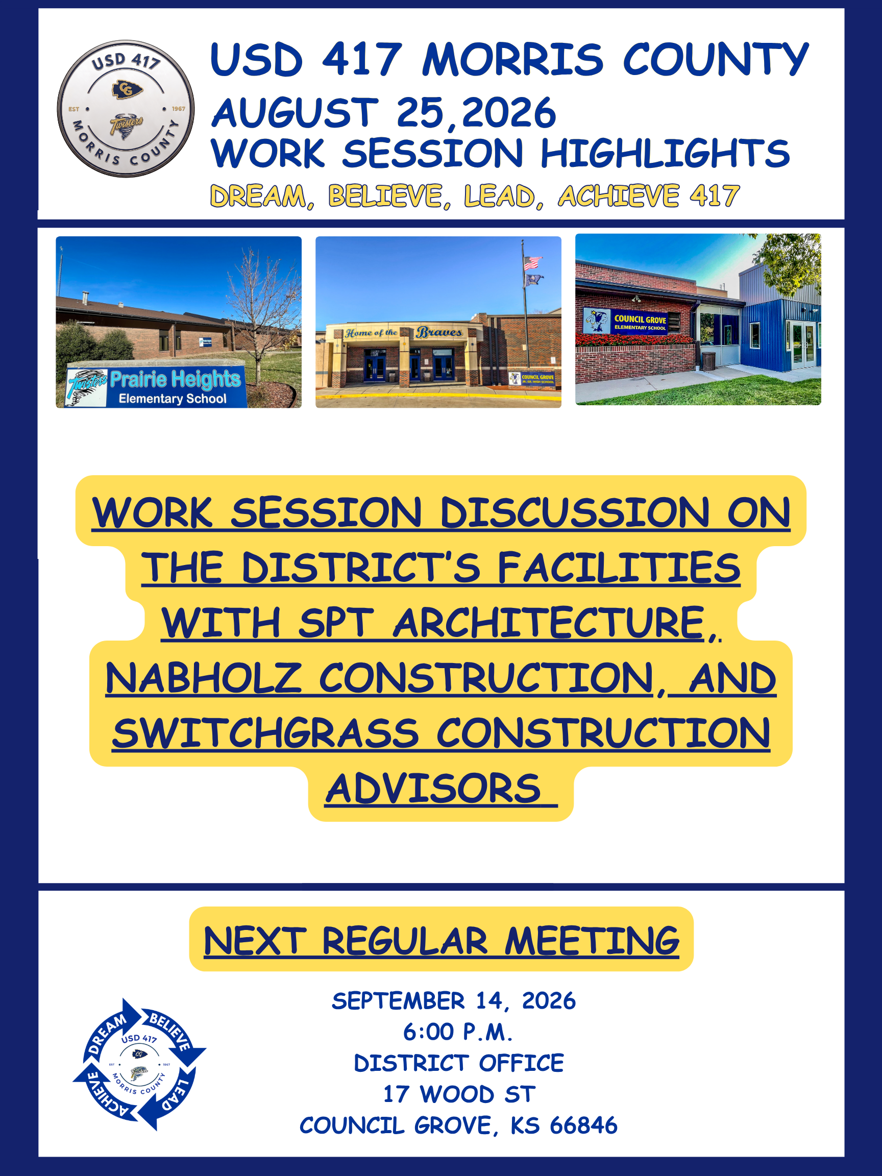August 25 BOE Work Session Highlights