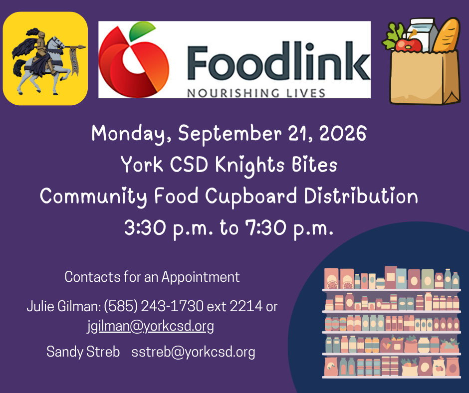 YCS Foodlink Distribution on Monday, September 21, 2026  
