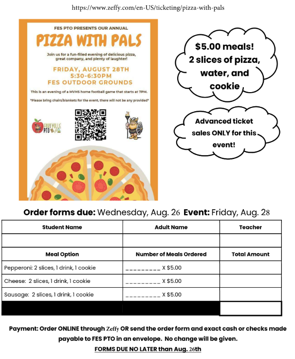 Pizza with Pals event form