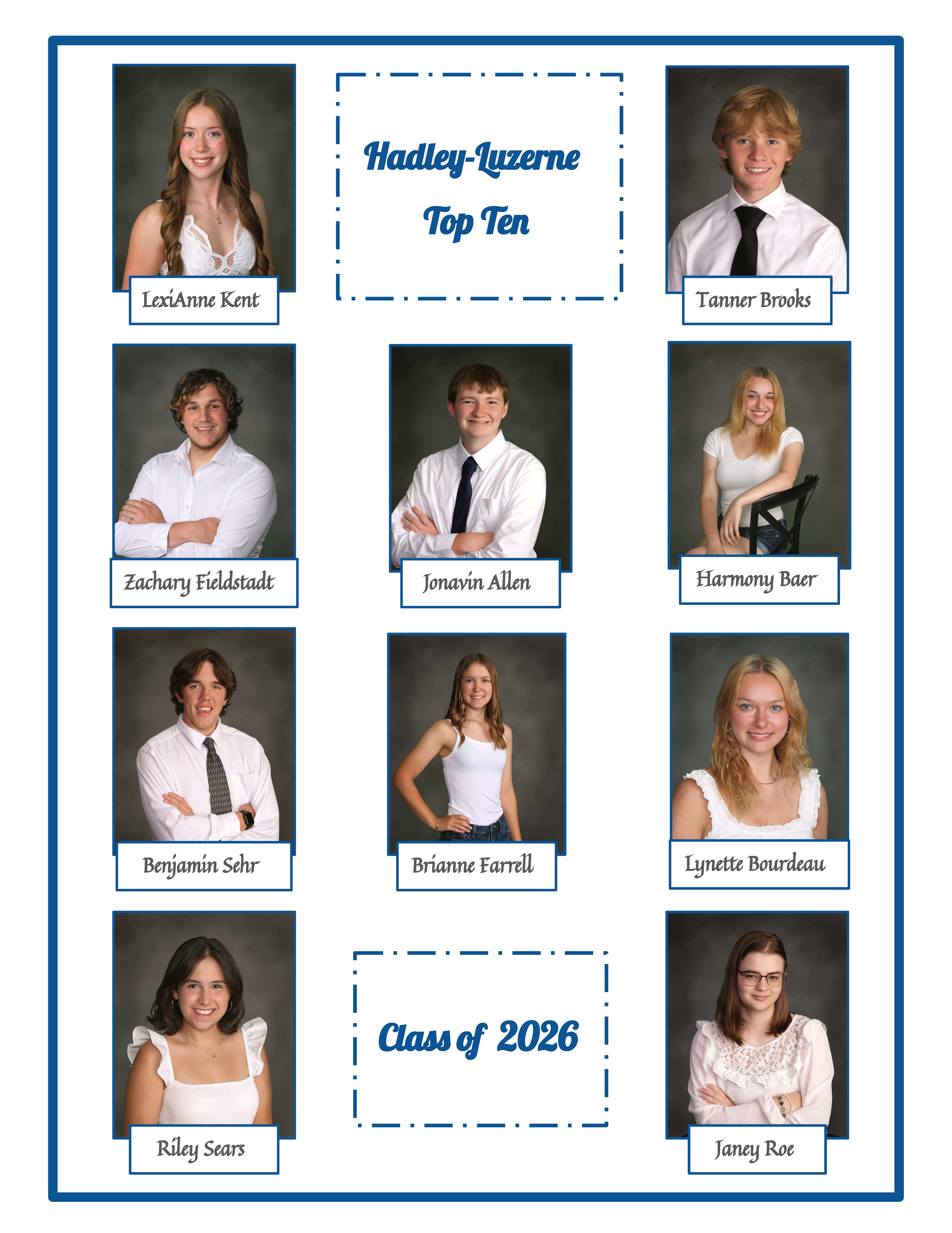 Congratulations Top Ten Seniors!