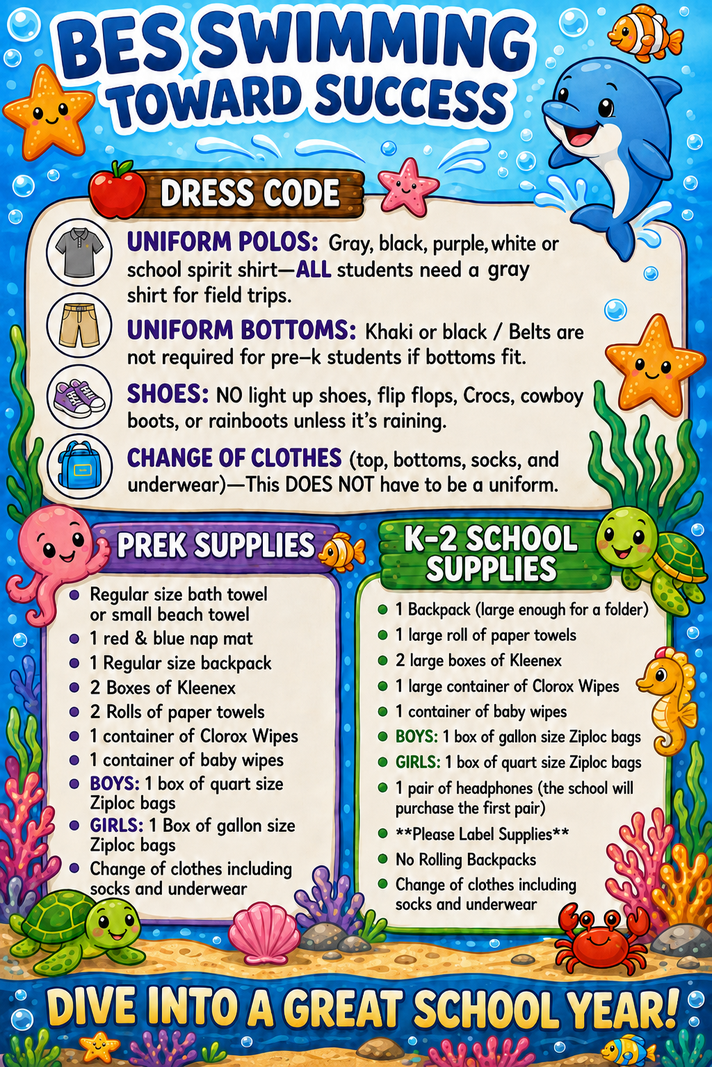 Spirit Shirts, Uniform, and supply information