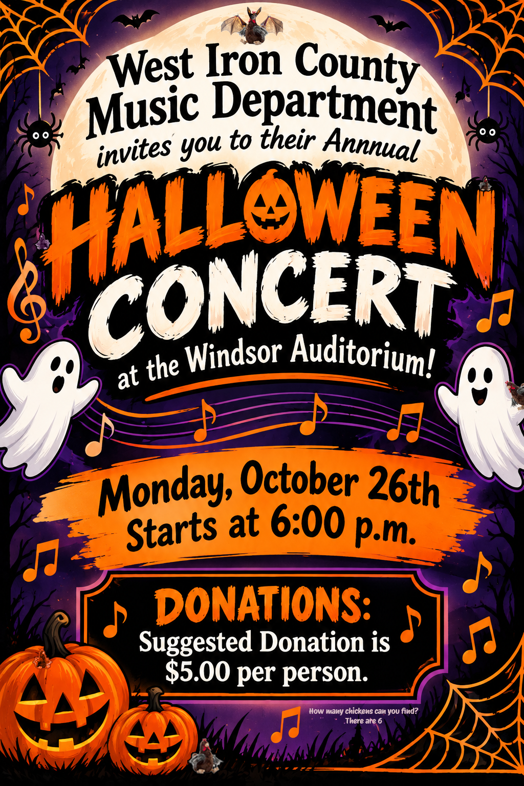Music Department Halloween Concert- Monday, Oct 26th