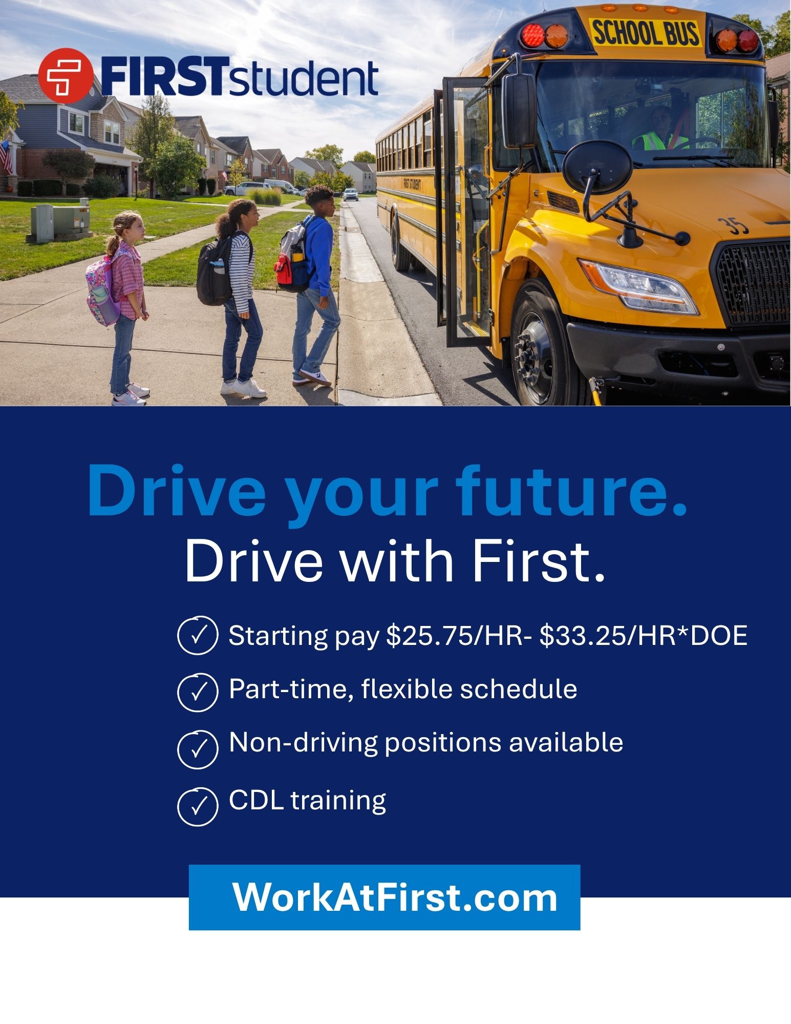 First Student Transportation Now Hiring for the 2026-27 School Year 