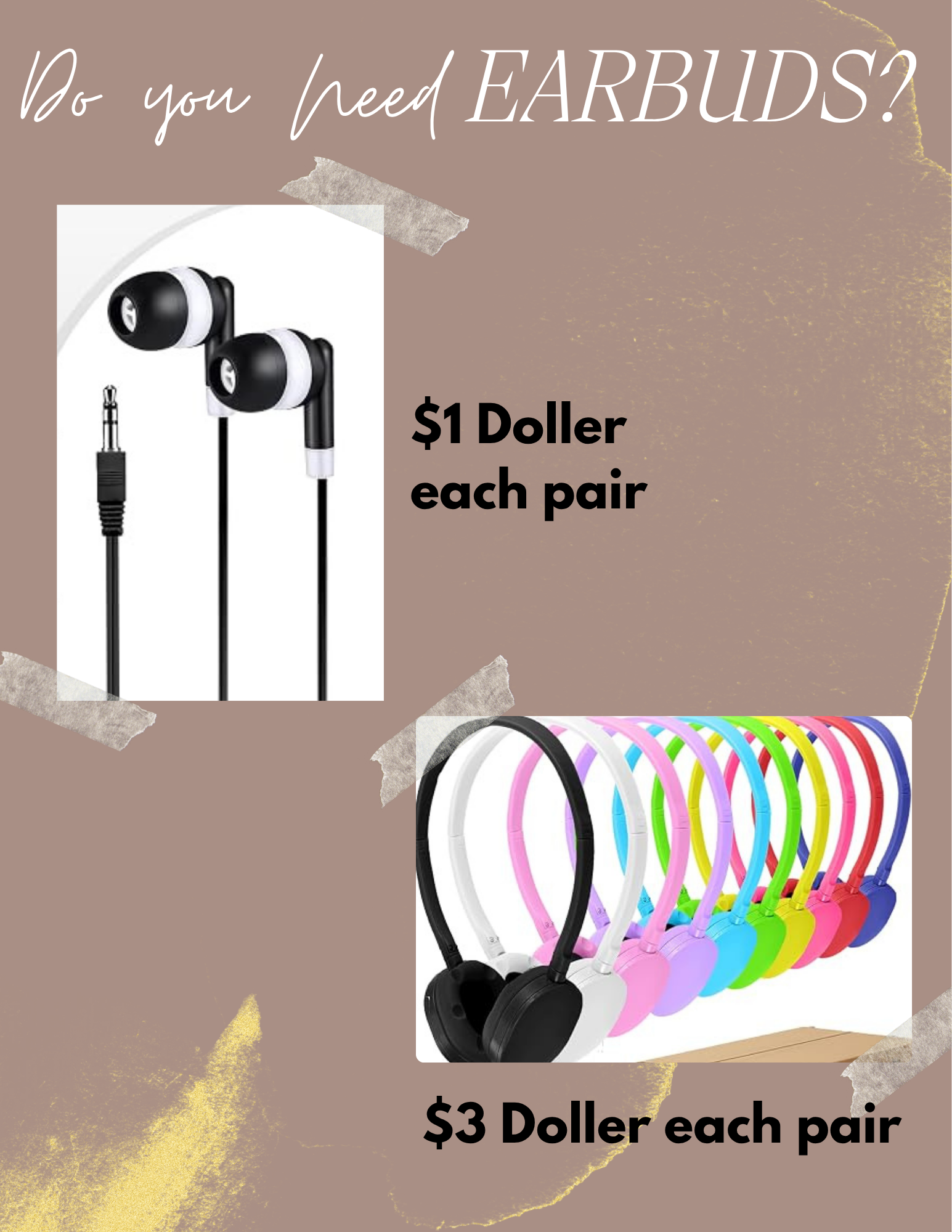 Need earbuds or headphones??? We got you!