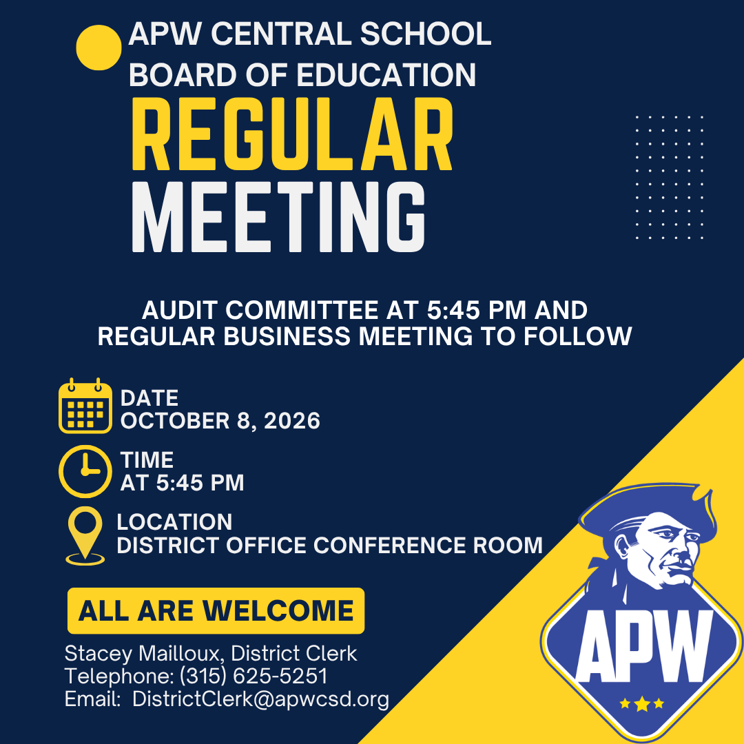 Audit Committee and October Board of Education Meeting - 10/8/26