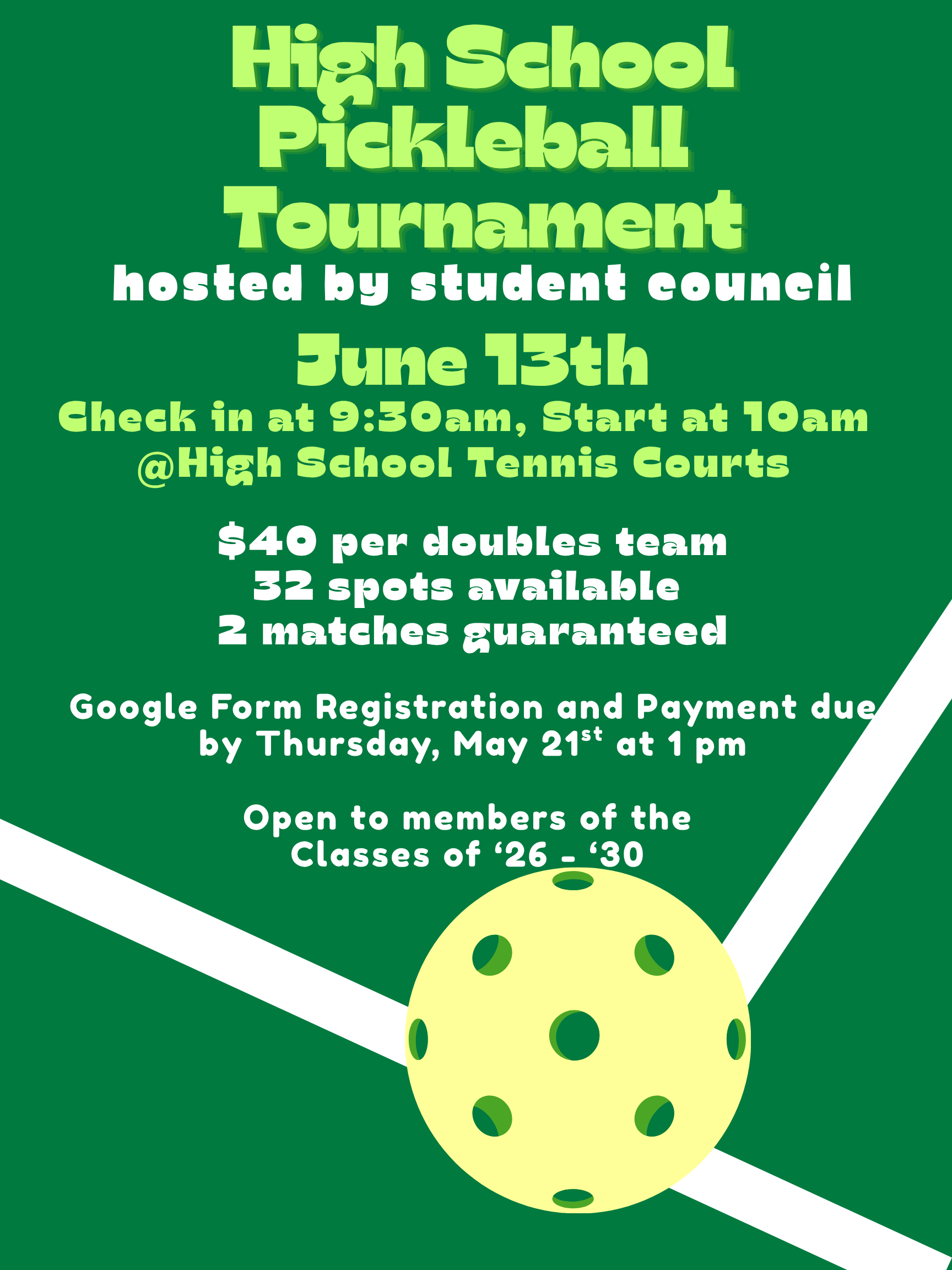 High School Pickleball Tournament