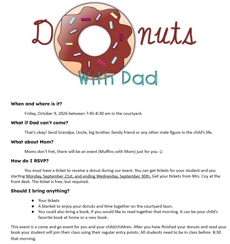 Donuts With Dad Event and Ticket Information 