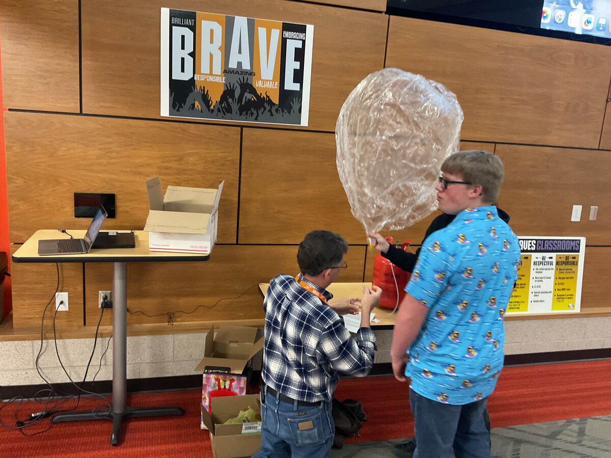 Carey students launch weather balloon