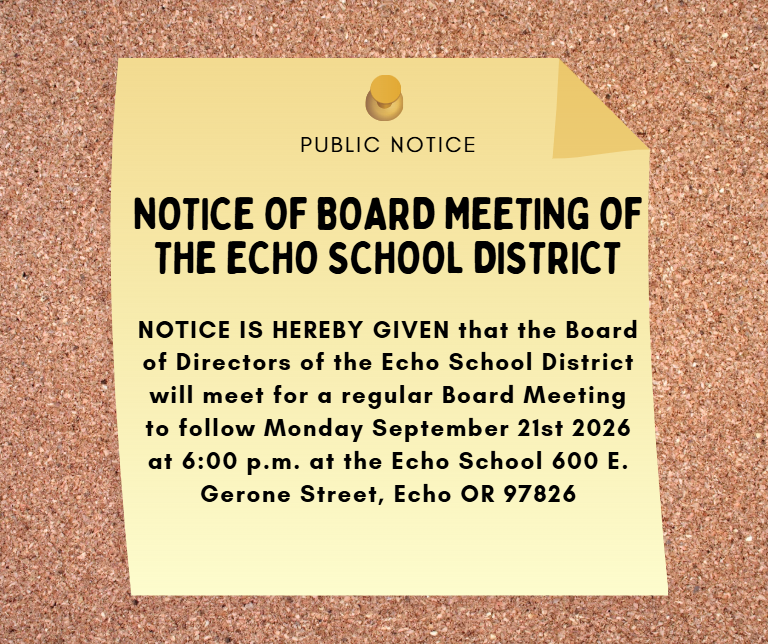 School Board Meeting September 21st @ 6:00 p.m.