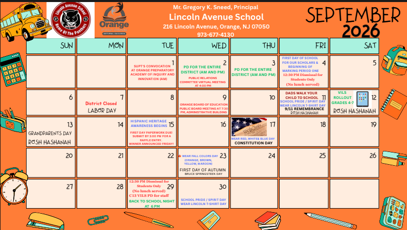 LAS September 2026 Calendar