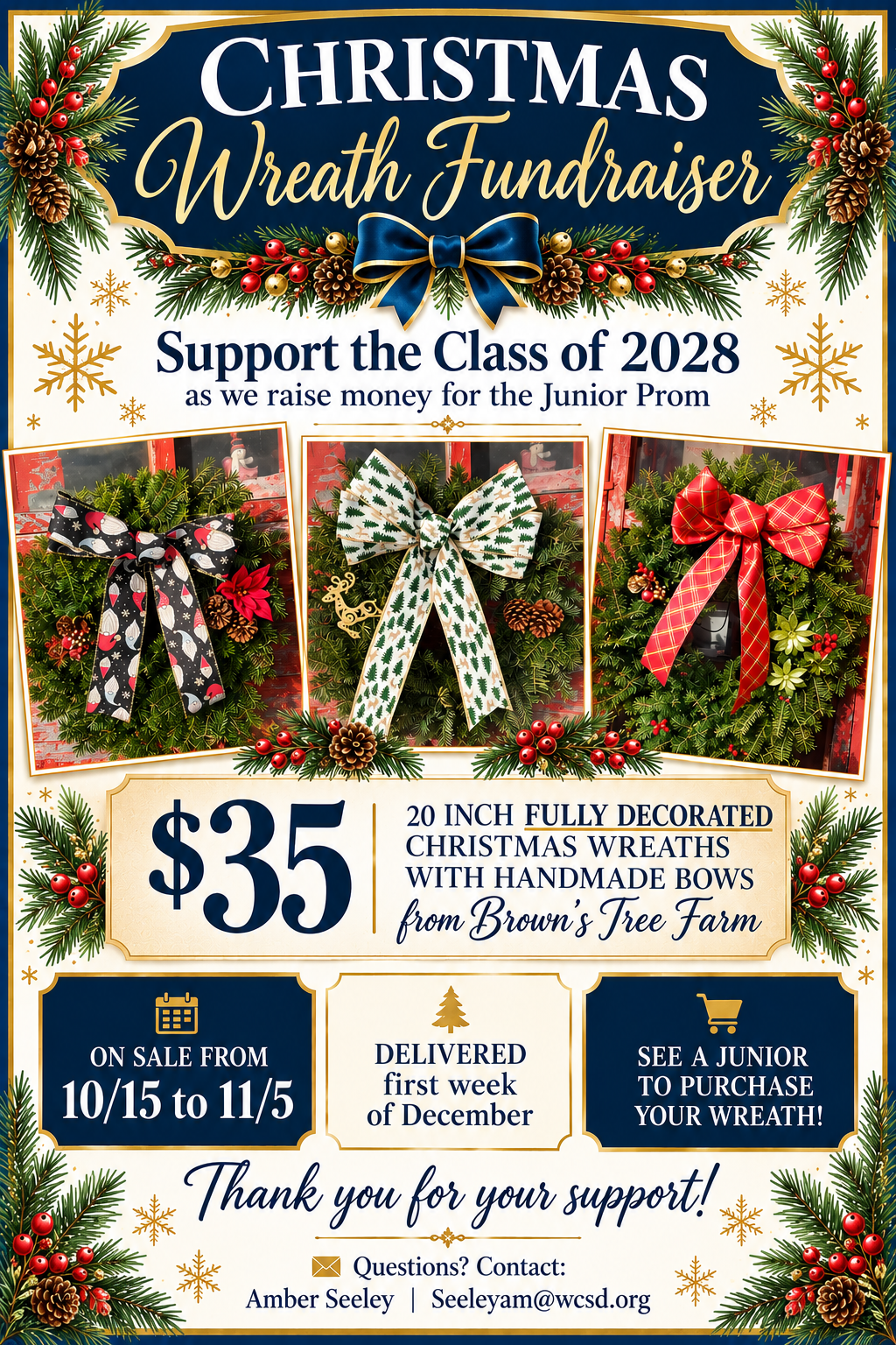 Class of 2028 Christmas Wreath Fundraiser
