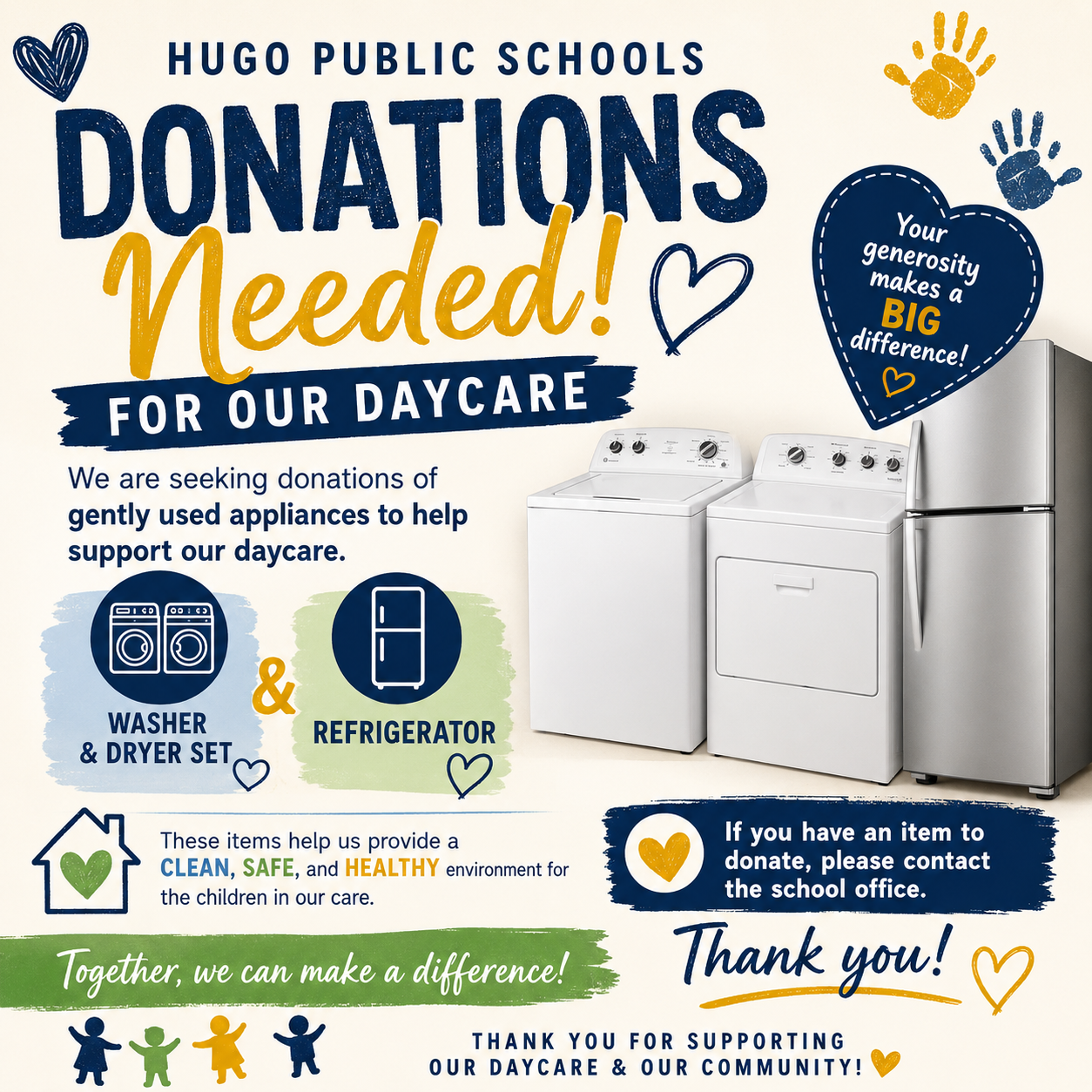 Hugo Public School Daycare Donations Needed