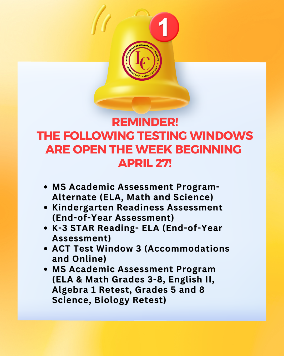 Testing Reminder Correction