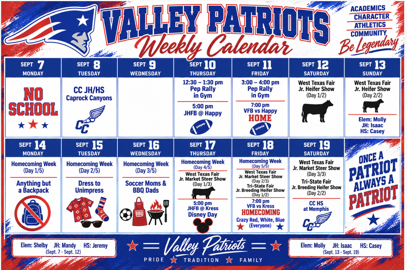 2 Week Calendar