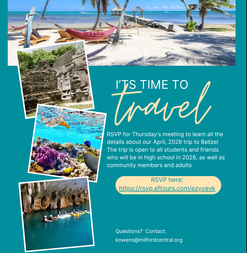 Please RSVP: Belize Spring 2028 Trip Discussion on Thursday