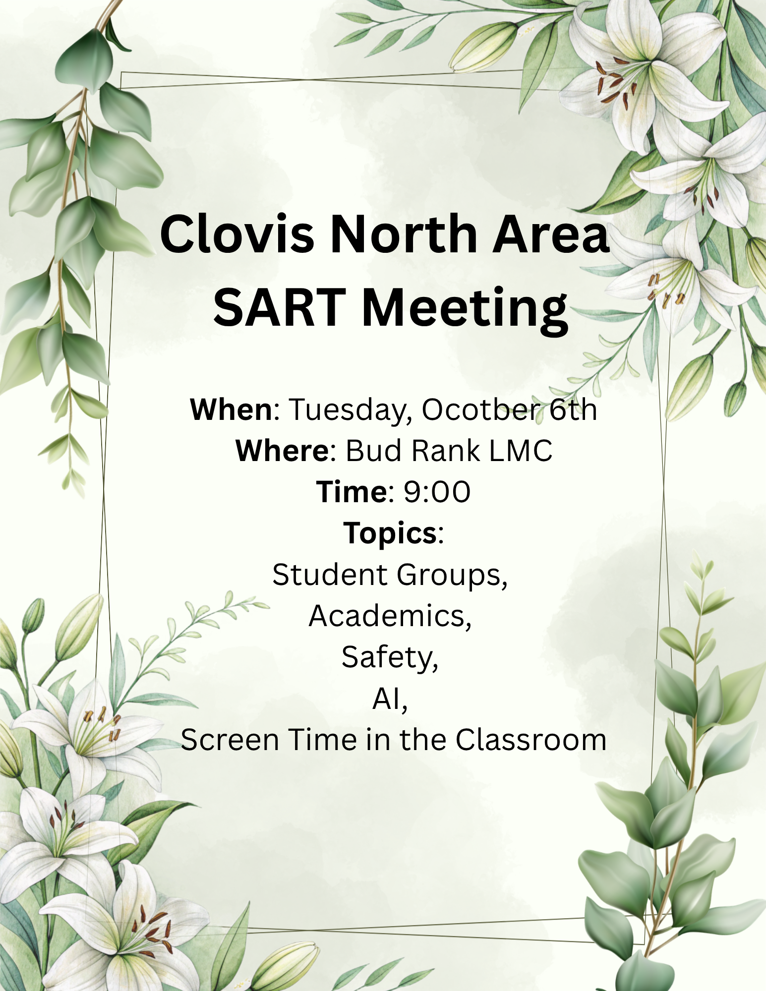 CN Area SART Meeting