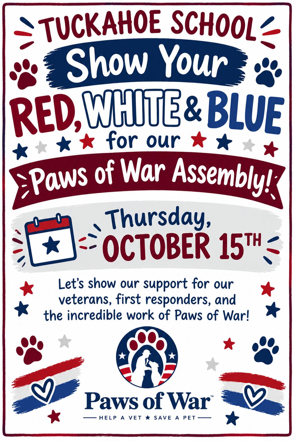 Wear Red, White & Blue Thursday!