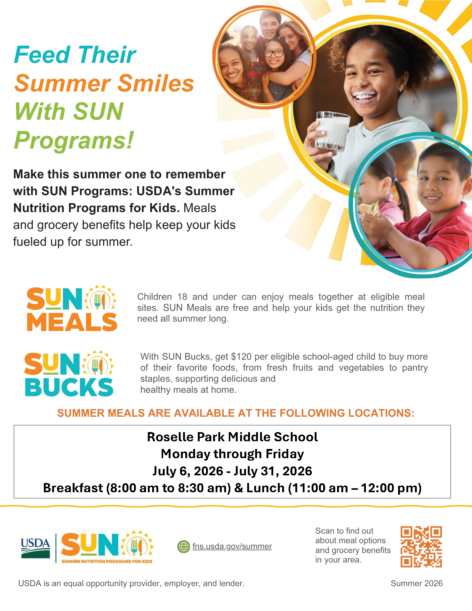 Summer food program flyer attached 