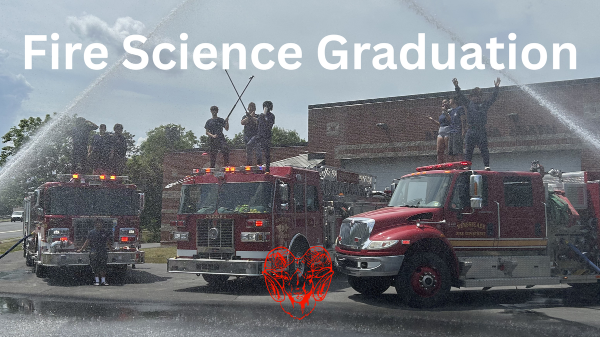 🚒🔥 A Historic Day: Celebrating Our First-Ever CTE Fire Science Graduates! 🔥🚒 Rensselaer is incredibly proud to celebrate the inaugural graduation of our CTE Fire Science program! Today, we honored a fantastic combined class of Juniors and Seniors who have worked tirelessly all year to gain real-world emergency service skills. 🧑🚒🚨 This wasn't just a classroom course—our students put in the sweat and dedication to master a massive lineup of professional certifications and fields, including: 🧯 NYS Basic Exterior Fire Operations Course (BEFO) 🌲 Basic Wildland Suppression Course 🧭 DEC's Wildland Search Course American Heart Association CPR & AED Certification 🏥 Broad exposure to various high-demand careers in Emergency Services To celebrate their incredible achievements, the class enjoyed a fantastic backyard BBQ at noon, followed by their official graduation ceremony at 1:00 PM today. 🍔🎓 It has been an absolutely phenomenal first year for this program, and we are already looking forward to welcoming our year-two cohort! Thank you to the instructors, local fire houses, and mentors who made this hands-on learning possible. Congratulations to our future first responders! You make the Ram community so proud. 🐏💙🤍
