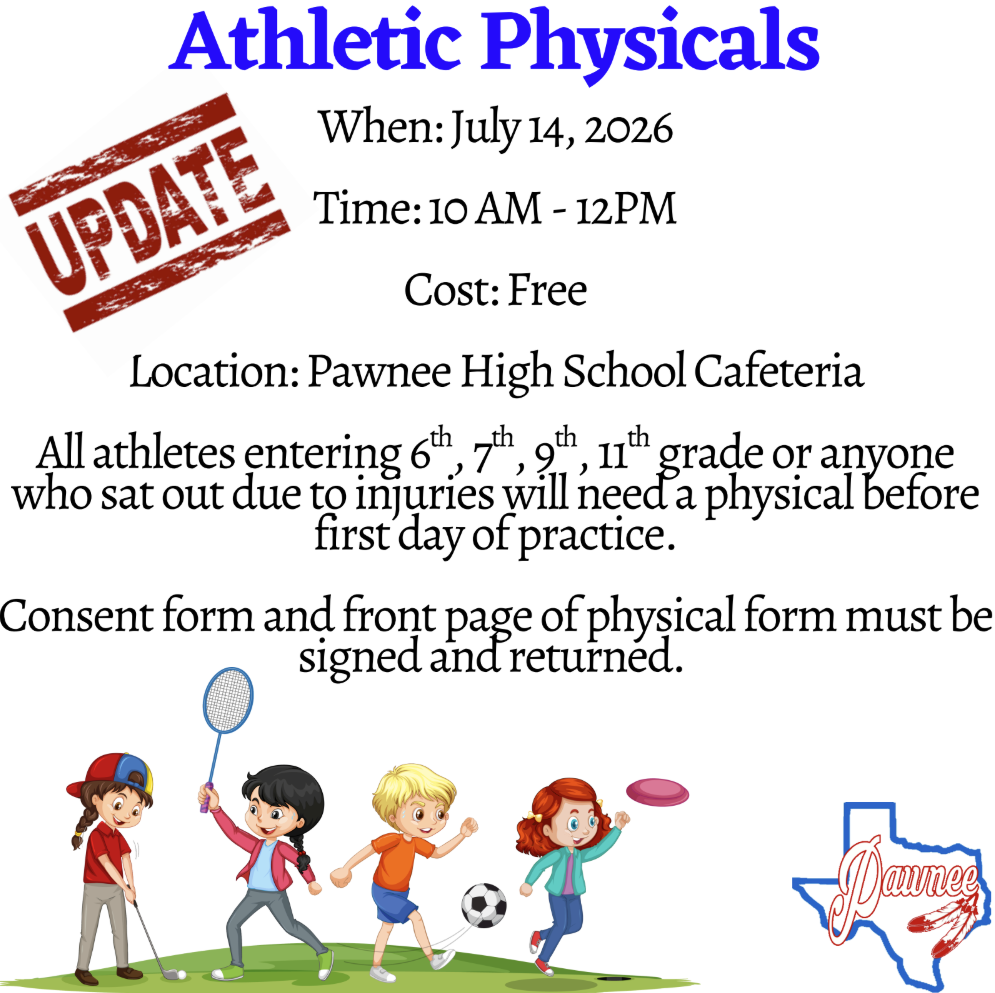 Updated Date for Athletic Physicals