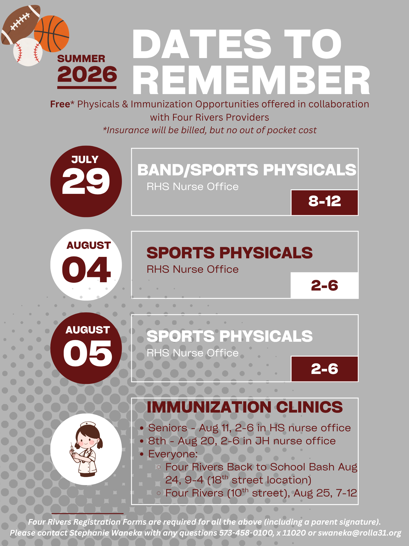 Free Sports Physicals and Immunization Opportunities