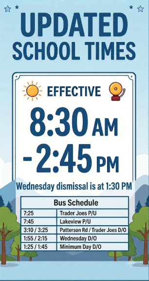 UPDATED SCHOOL TIMES 