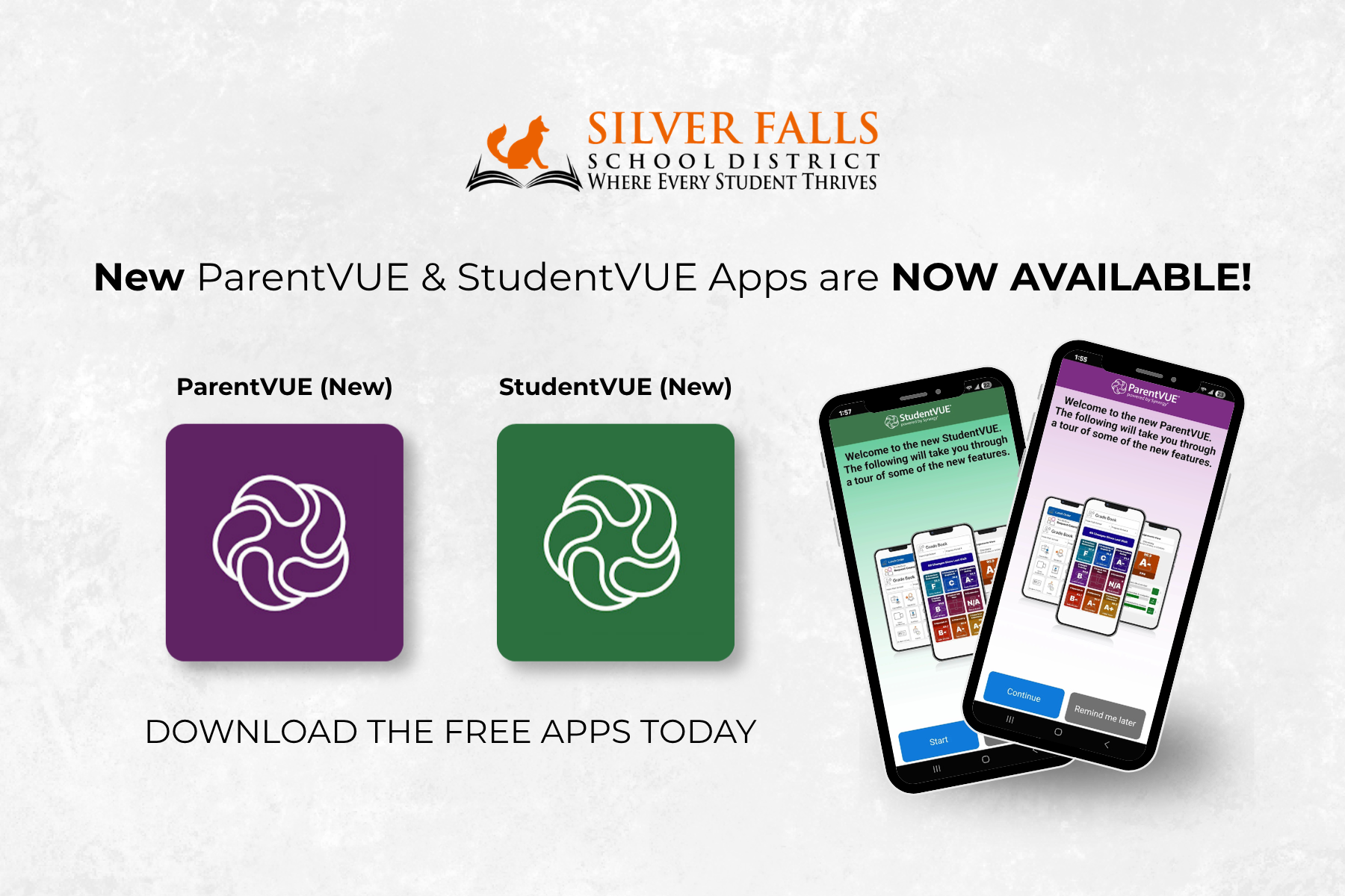 Important Update: New ParentVUE & StudentVUE Apps Now Available!