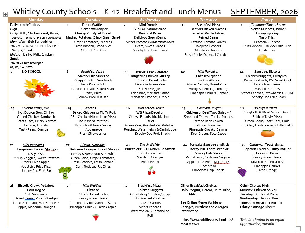 September Menu