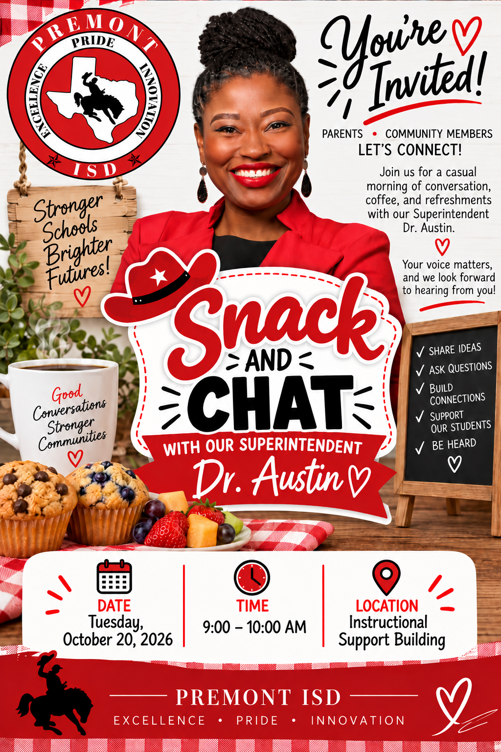 PISD Snack and Chat with Superintendent Dr. Austin 