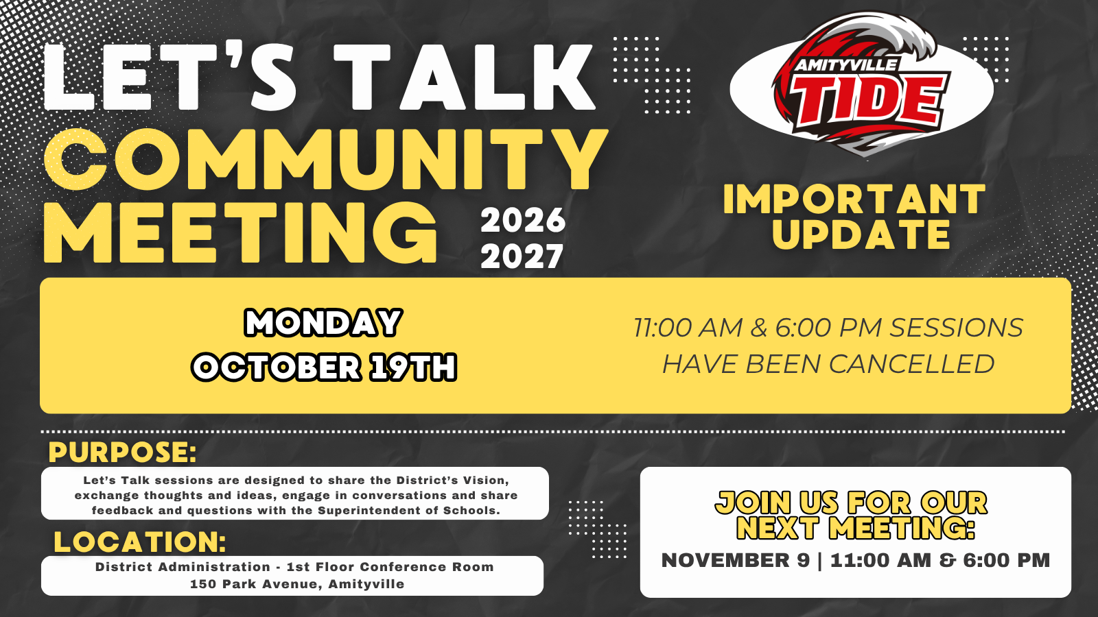 Let's Talk Community Meeting Announcement